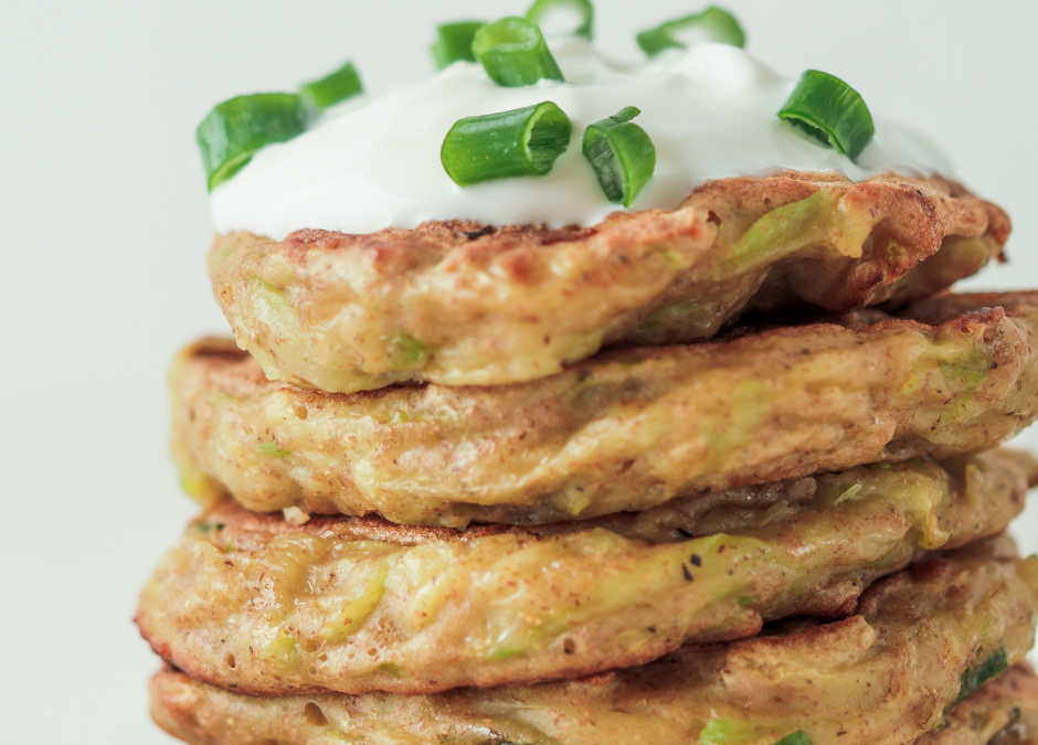 Crispy Summer Veggie Fritters with Yogurt Herb Sauce